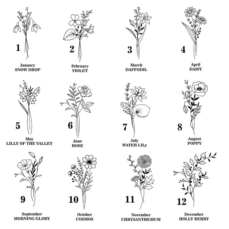 Birth Flower Personalized Journal Birth Month Flower Etsy