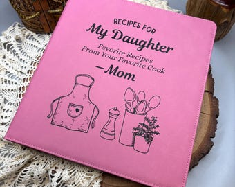 Personalized Leatherette Recipe Binder: Engraved 3-Ring Cookbook