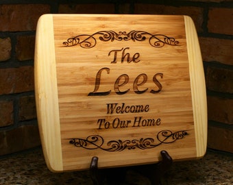 Wooden Cutting Board - Personalized - Kitchen Decor - Bamboo - Housewarming Gift - Wood - Engraved - Mothers Day Gift - Wedding Gift