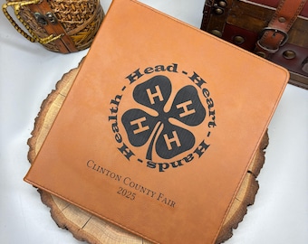 4H Personalized 3 ring Binder, Custom Binder,4H Activity,Show book,Group Planner, Trip Planner,4H Monogram