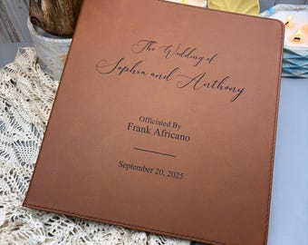 Personalized Leatherette 3-Ring Binder: Engraved Wedding Planner, Photo Album