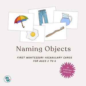 Montessori First Vocabulary Cards Printable | Object Naming Activity (Ages 3–6)