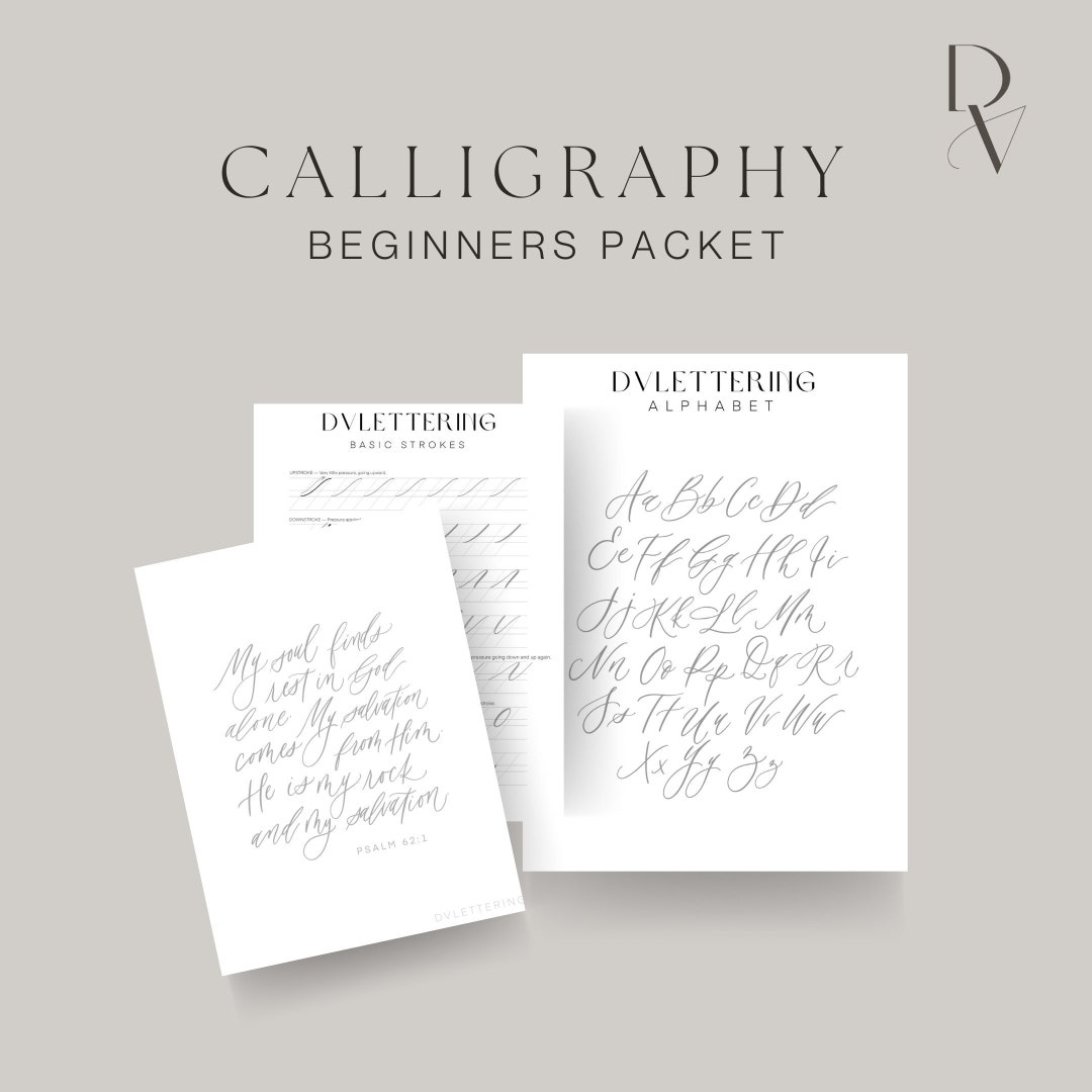 Calligraphy Starter Packet, Practice Calligraphy, Digital Download ...