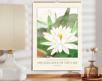 Eastern Elegance Wall Calendar – Tanigami Konan, Japanese Woodblock, Semi-Glossy Paper