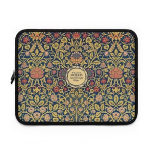 William Morris Laptop Sleeve - Violet and Columbine Design, Protective Case for MacBook & Tablets, Stylish Vintage Floral Print Cover