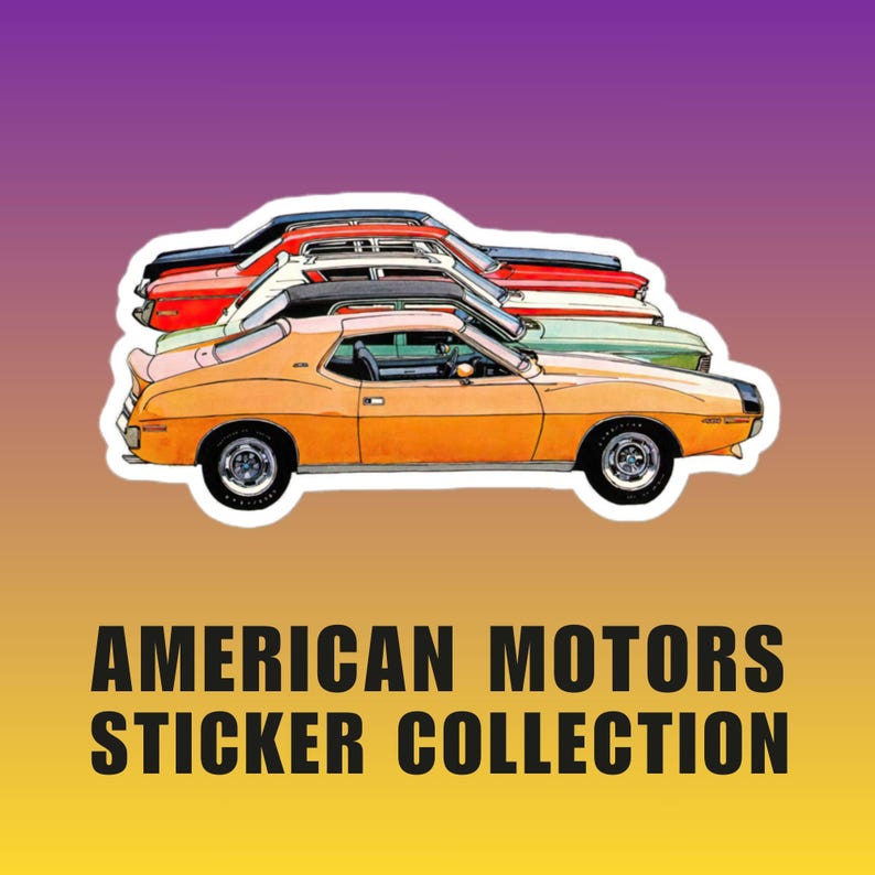 1971 AMC Car Lineup Sticker: Classic American Motors Kiss-cut Sticker ...