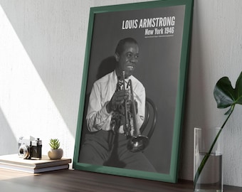 Jazz Poster Louis Armstrong New York, 1946 - Music Lover Gift, Gallery Matte