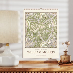 William Morris Windrush Wall Calendar, River-Inspired Vintage Patterns, Botanical Art Collector's Edition, Home or Office Decor