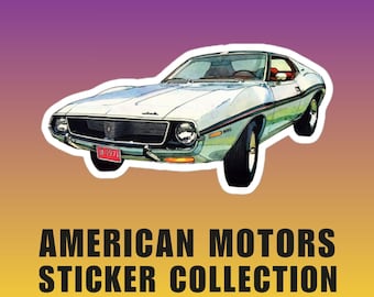 AMC Javelin Sticker: Classic American Muscle Car Kiss-cut Sticker