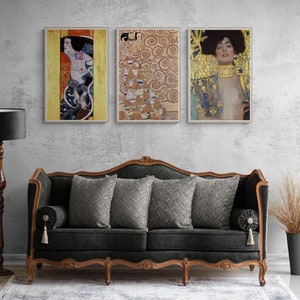 Gustav Klimt Art Nouveau Set: 3 Masterpiece Prints | Famous Artist Prints