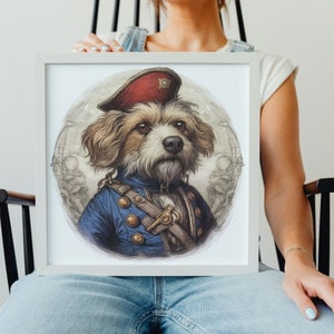 Impresión de Alicia en el País de las Maravillas 'Biscuit Barkington' - Arte de John Tenniel, Decoración caprichosa de la habitación para niños, Regalo para amantes de los libros vintage