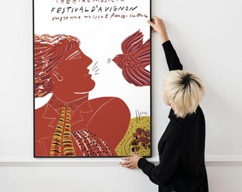 Alekos Fassianos Exhibition Poster - Festival D’Avignon 1982