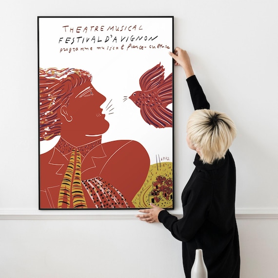 Alekos Fassianos Exhibition Poster - Festival D'avignon 1982