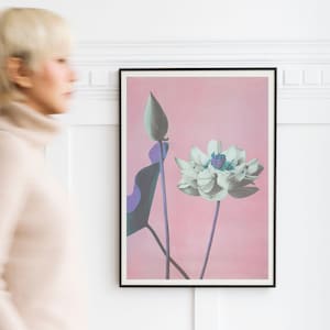 Kazumasa Ogawa Flower Art Print | Vintage Japanese Lotus Blossom Wall Decor | Elegant Home Accent | Art Collector Gift