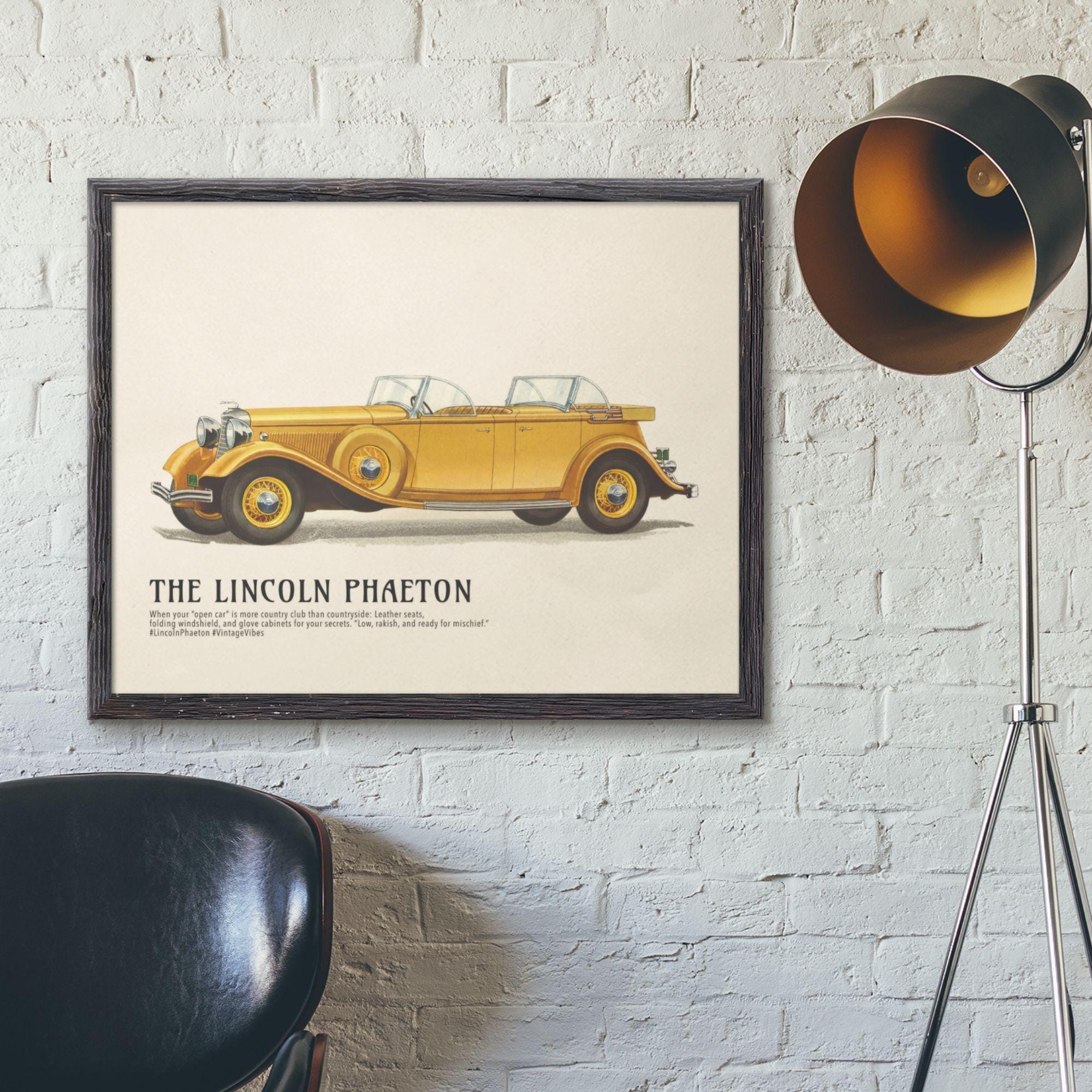 1933年リンカーン・フェートンポスター - クラシックアメリカンカーの