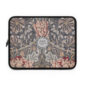William Morris Laptop Sleeve - Honeysuckle Design, Protective Case for MacBook & Tablets, Stylish Vintage Floral Print Cover