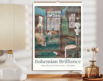 Bohemian Brilliance by Perkins Harnly, Gatsby Style Wall Calendar, Flapper Art Collection, Unique Calendar Gift