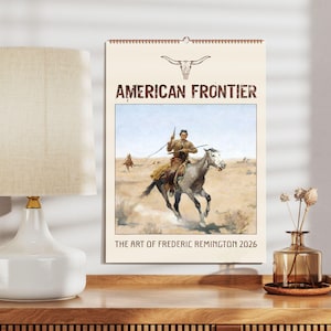 Calendario da parete Frederic Remington: arte occidentale e scene dei nativi americani, regalo di calendario unico per gli amanti dell'arte