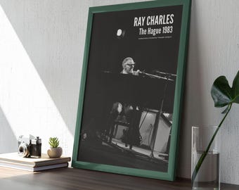 Jazz Poster Ray Charles The Hague, 1983 - Music Lover Gift, Gallery Matte