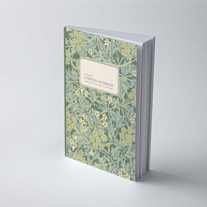 William Morris: Green Jasmine, Victorian Arts and Crafts, Personalised Journal Book Gift