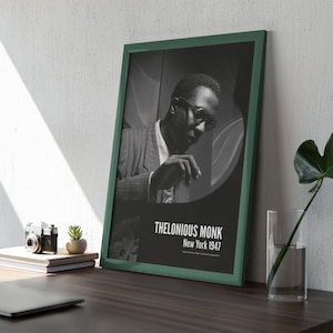Thelonious Monk Jazz Poster: A Unique Music Gift | Perfect for Enhancing Your Office Wall Art