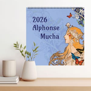 Alphonse Mucha Mini Wall Calendar – Art Nouveau Decor, Vintage Advertising, Calendar Gift for Art Lovers, Retro Poster Style