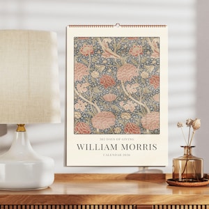 William Morris Cray Wall Calendar | Exotic Arts & Crafts Prints, Bold Home Decor, Unique Gift for Art Lovers