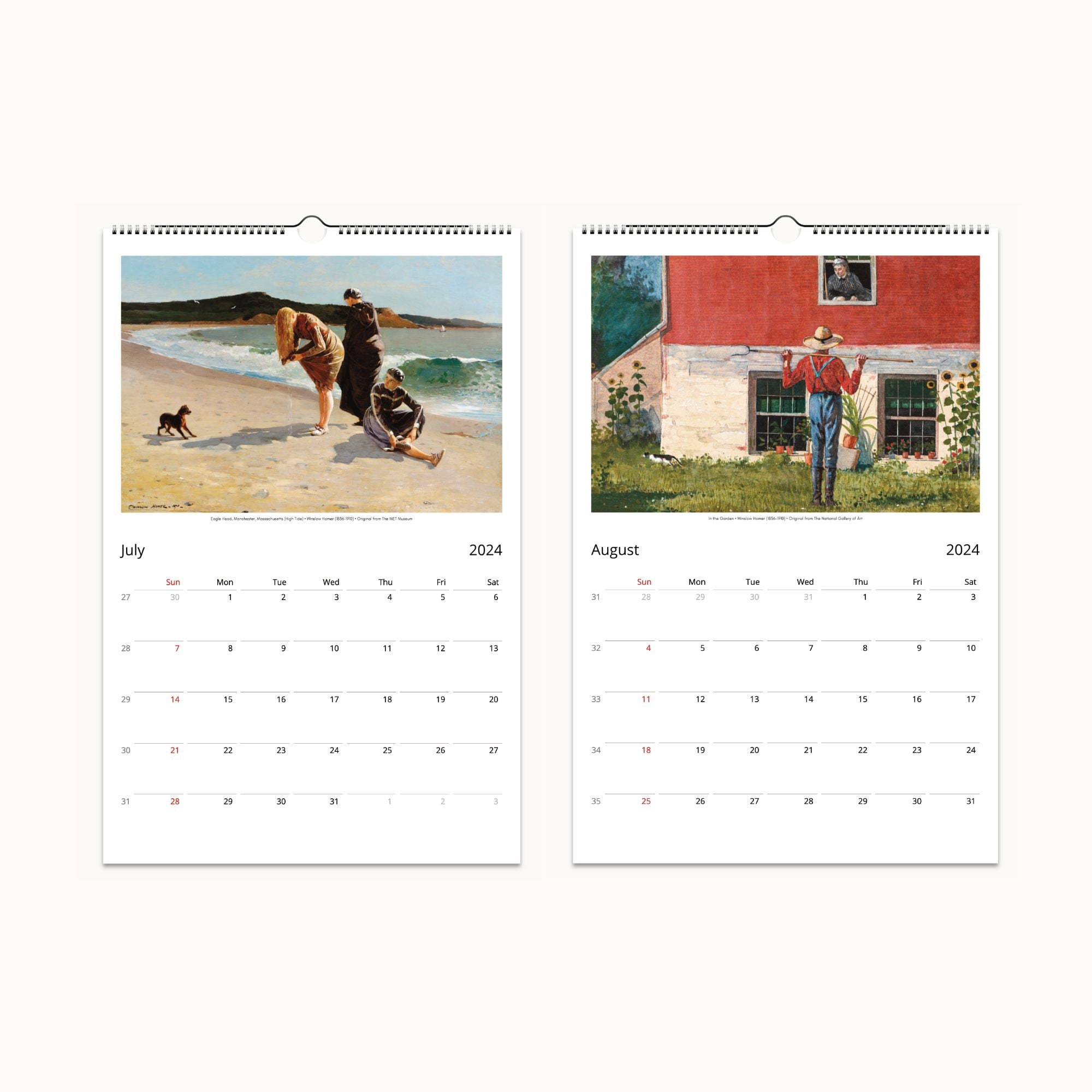 2025 Wall Calendar Winslow Homer Perfect Gift Ideas for Etsy