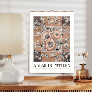 A Year in Pattern Wall Calendar – American Folk Art, Vintage Patterns, Decorative Art Prints, Unique Gift, Home Decor