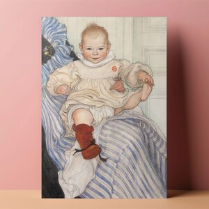 Set di 10 biglietti d'auguri Carl Larsson / Incantevole arte Cottagecore, fascino vintage, design nostalgici, perfetti per ogni occasione