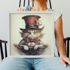 Alicja w Krainie Czarów „Felix Stardust” Wydruk - John Tenniel Art, Fantazyjny wystrój pokoju dziecięcego, Prezent dla miłośnika książek w stylu vintage