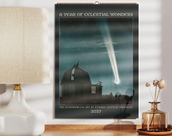 Trouvelot wandkalender – Vintage astronomie en hemelse kunst, halfglanzend papier