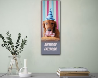 Dog Birthday Wall Calendar, Perpetual for Dog Lovers, Semi-Glossy Paper