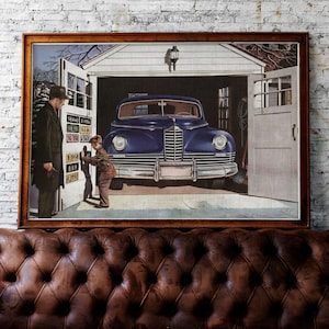 1947 Packard Automobile - Printable Art, 1950s American Car Wall Decor, Classic Cars, Digital Download Poster