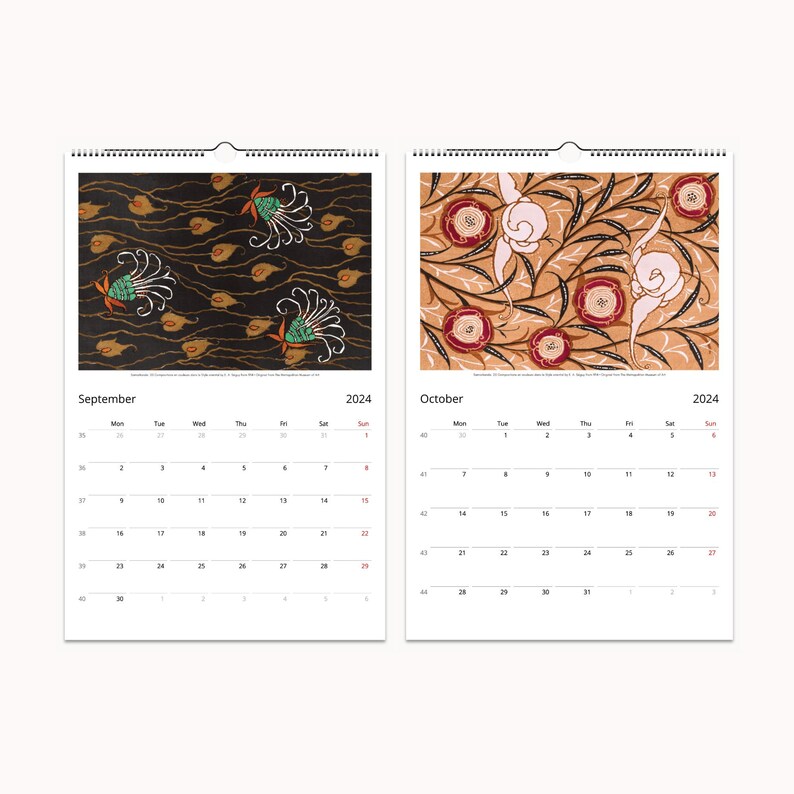 Art Deco Wall Calendar 2025 Emilealain Seguy Illustrated Etsy