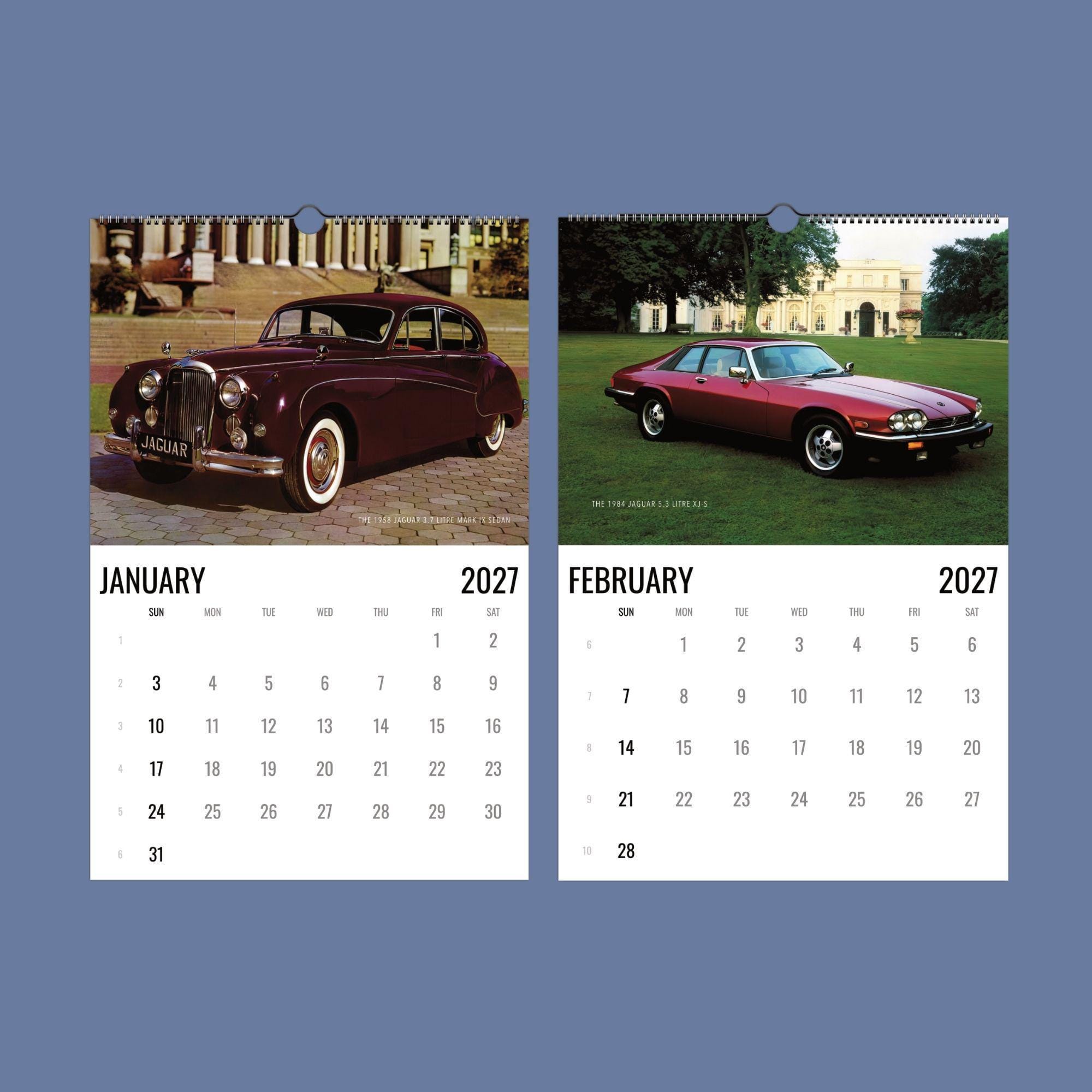 Jaguar Calendar - Classic Cars, Car Lover Decor, Semi-glossy Paper