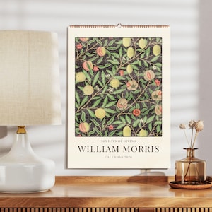 William Morris Fruit Wall Calendar | Traditional Arts & Crafts Design, Elegant Heritage Home Decor, Gift for Her