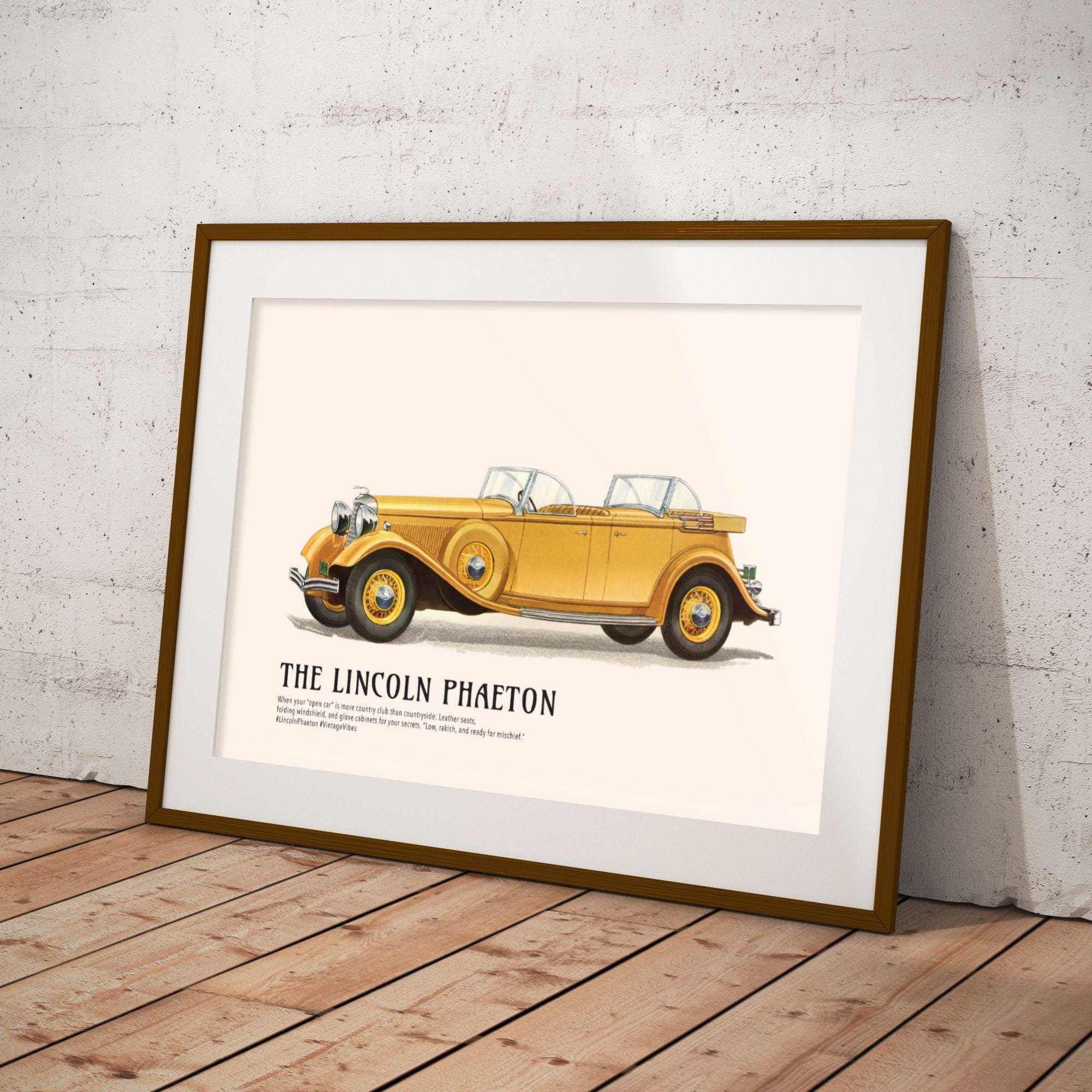 1933年リンカーンV-12フェートン、アメリカ車、自動車愛好家向け装飾