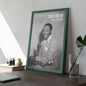 Louis Jordan Jazz Music Poster – Vintage Rhythm and Blues Singer Songwriter Wall Art, 1950s Classic Jazz Musician, Nostalgia Gift