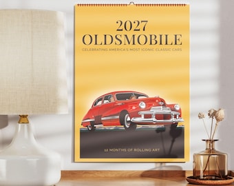 Calendario de pared Oldsmobile – Regalo para amantes de los coches, papel semibrillante
