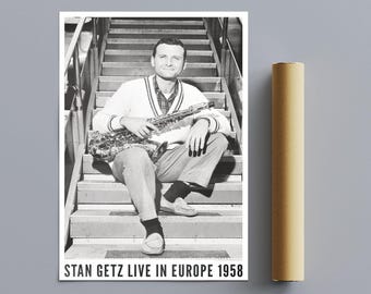 Jazz Poster Stan Getz Copenhagen, 1958 - Music Lover Gift, Gallery