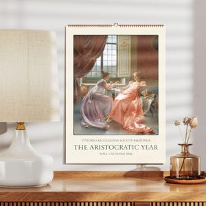 Viktorianischer Wandkalender | Vittorio Reggianini Romantik Kunst, Kalender Geschenk & Salon Dekor für Kunstliebhaber