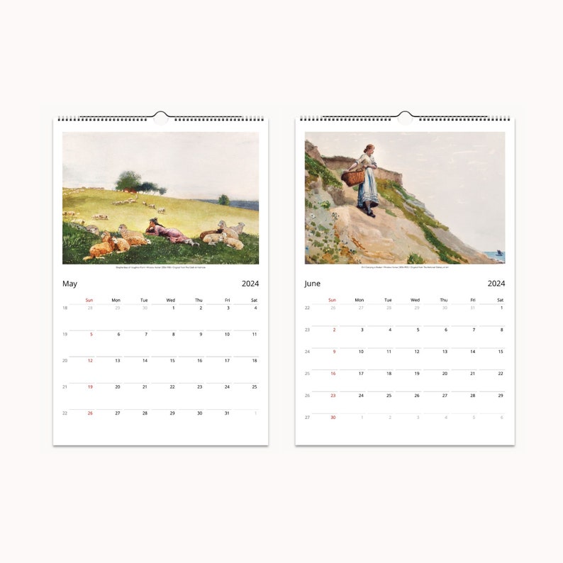 2025 Wall Calendar Winslow Homer Perfect Gift Ideas for Etsy
