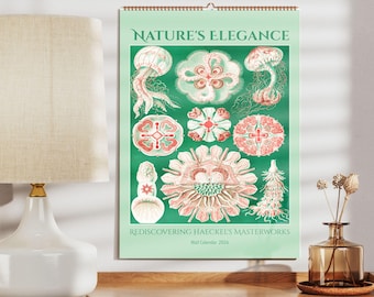 Ernst Haeckel Wall Calendar - Art Forms in Nature, Botany Illustration, Sea Creatures, Large Educational Calendar