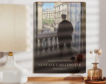 Calendario de pared de Gustave Caillebotte - Impresionismo francés, decoración de calles de París, papel satinado semibrillante.