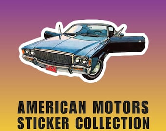 AMC Ambassador Sticker: Classic Car Kiss-Cut Sticker for Collectors