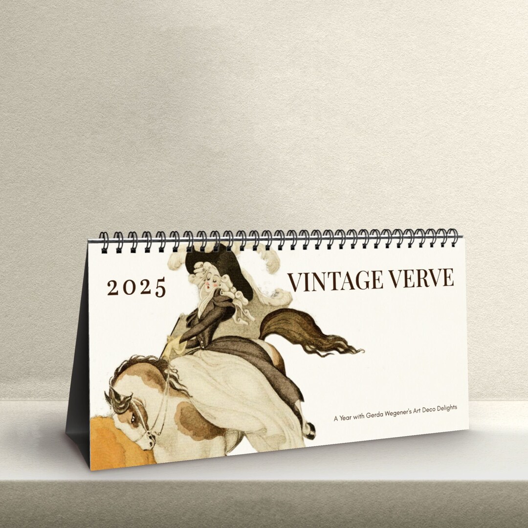 Gerda Wegener Desk Calendar Art Nouveau Spiralbound Monthly Organizer