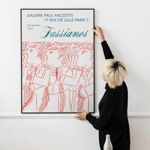 Póster de la exposición de Alekos Fassianos / Galería Paul Facchetti, 1970 / Lámina artística sobre mitología griega / Ideas de regalo únicas