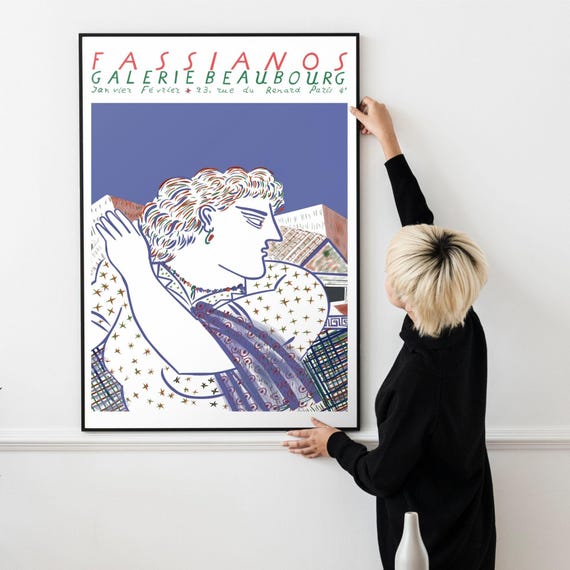 Alekos Fassianos Exhibition Poster - Gallerie Beaubourg Paris 1982