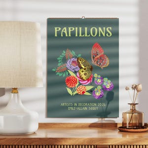 Art Deco Butterfly Wall Calendar – French Artist EA Séguy, Papillons, Semi-Glossy Paper